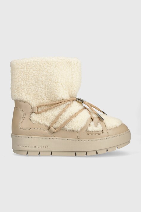 Зимние сапоги Tommy Hilfiger TOMMY TEDDY SNOWBOOT цвет бежевый FW0FW07505