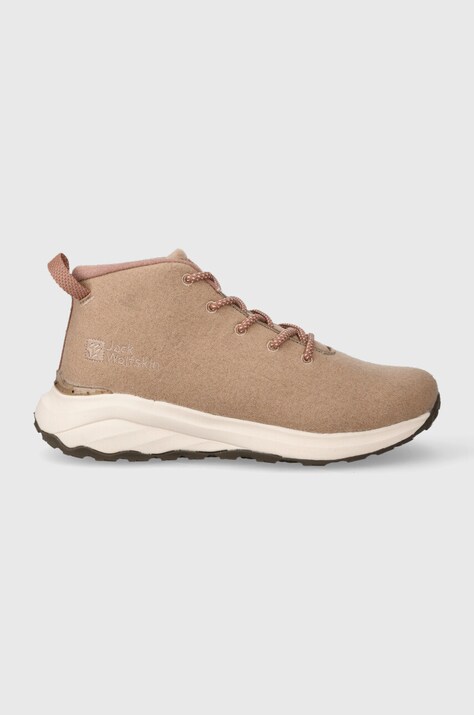 Jack Wolfskin buty Campfire Wool Mid damskie kolor brązowy