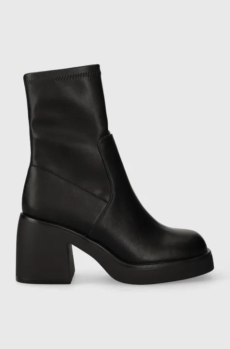Členkové topánky Aldo Persona dámske, čierna farba, na podpätku, jemne zateplené, 13621114Persona