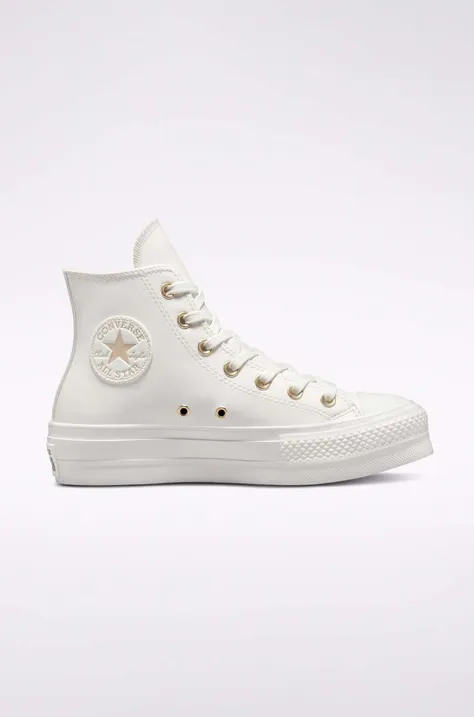 Πάνινα παπούτσια Converse Chuck Taylor All Star Lift χρώμα: μπεζ, A03719C