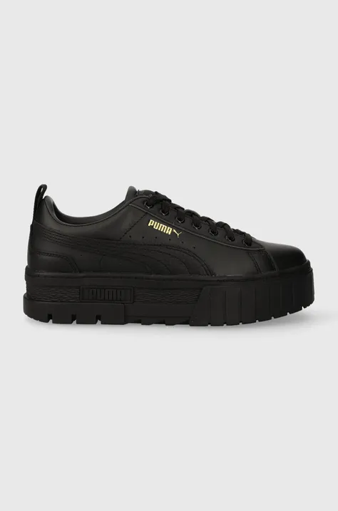 Puma leather sneakers Mayze Classic Wns black color