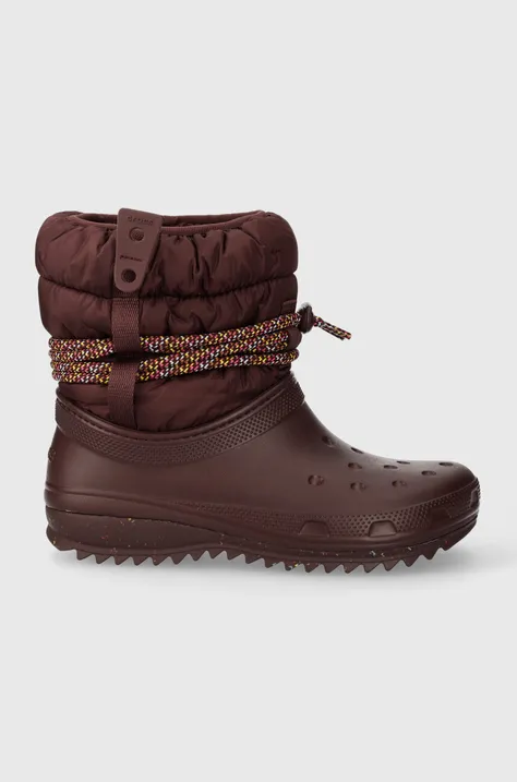 Crocs cizme de iarna Classic Neo Puff Luxe Boot culoarea bordo, 207312
