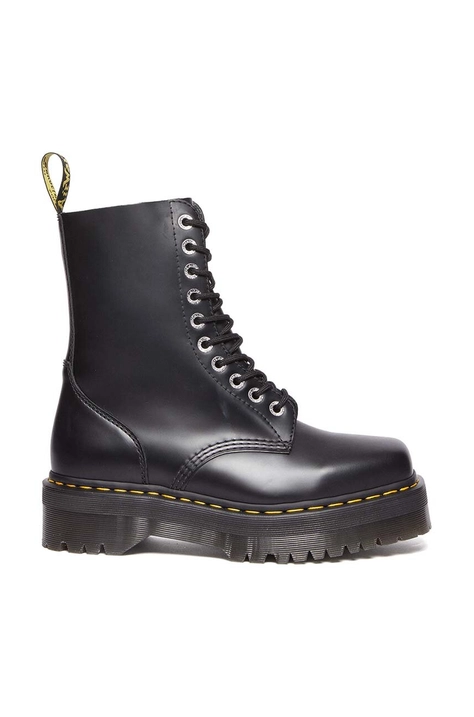 Кожаные полусапоги Dr. Martens 1490 Quad Squared женские цвет чёрный на платформе DM31147001