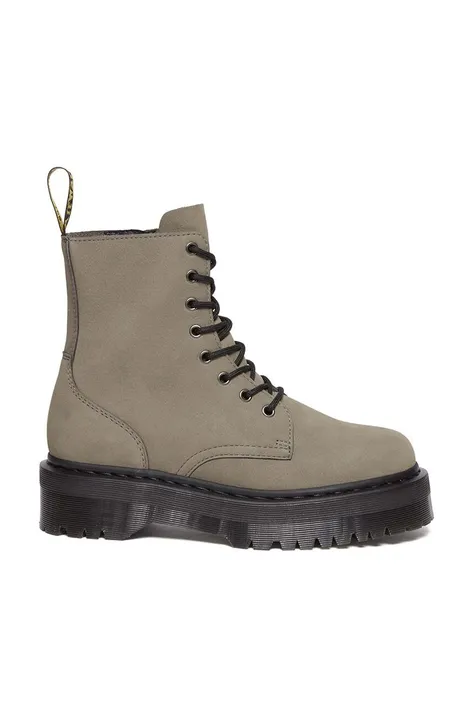 Kožené workery Dr. Martens Jadon dámske, šedá farba, na plochom podpätku, DM31296059