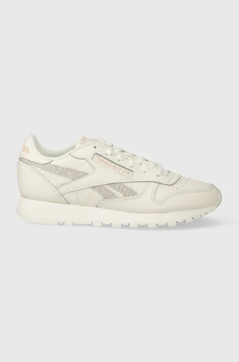 Reebok leather sneakers CL Leather beige color