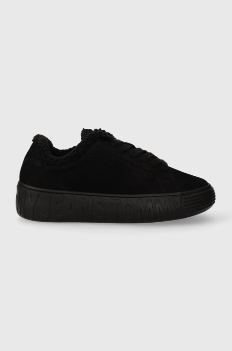 Tommy Jeans sneakers din piele intoarsă TOMMY JEANS NEW CUPSOLE LEAT WL culoarea negru, EN0EN02274