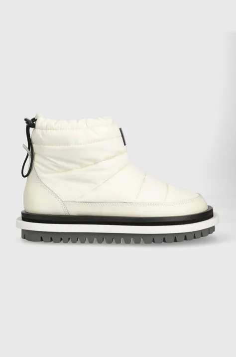 Μπότες χιονιού Tommy Jeans TJW PADDED FLAT BOOT χρώμα: μπεζ, EN0EN02292