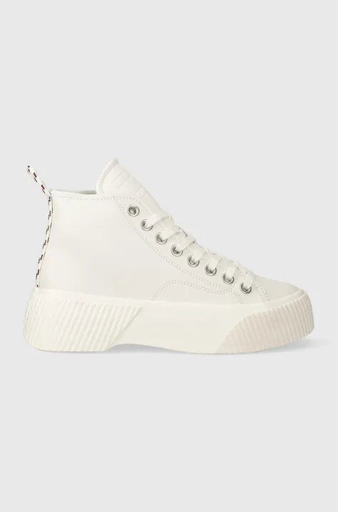 Πάνινα παπούτσια Tommy Jeans TJW VULC PLATFORM MC χρώμα: άσπρο, EN0EN02392