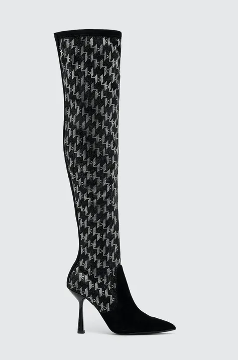 Чоботи Karl Lagerfeld PANDARA II жіночі колір чорний на шпильці KL31386