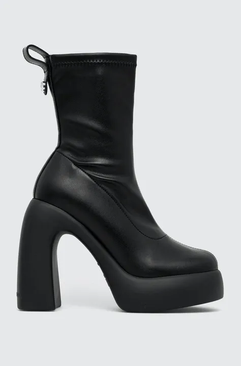 Gležnjače Karl Lagerfeld ASTRAGON HI za žene, boja: crna, s debelom potpeticom, KL33750