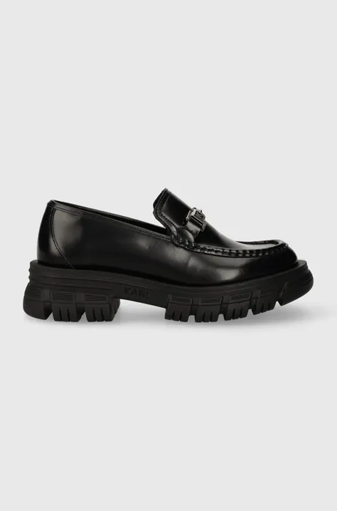 Karl Lagerfeld mocasini de piele PRECINCT femei, culoarea negru, cu platforma, KL43823F