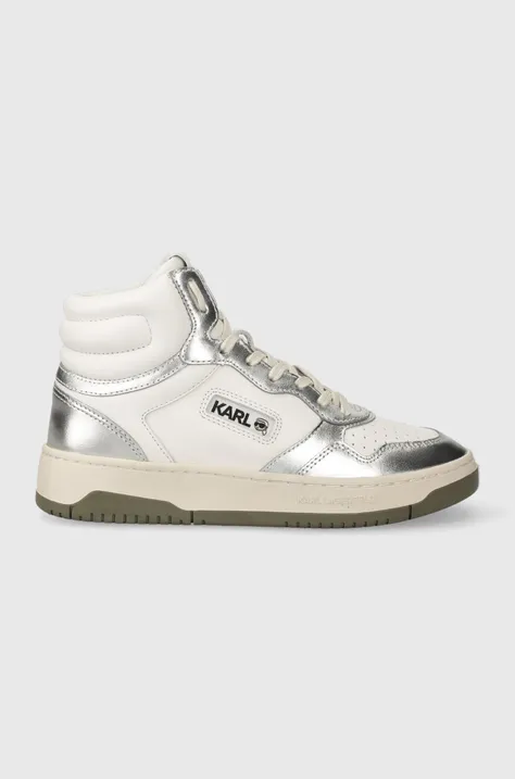 Δερμάτινα αθλητικά παπούτσια Karl Lagerfeld KREW KC χρώμα: ασημί, KL63050