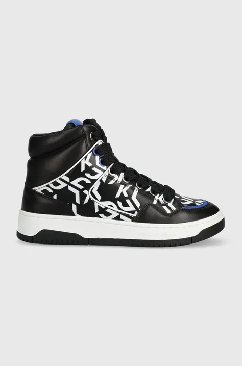 Кожаные кроссовки Karl Lagerfeld Jeans KREW цвет чёрный KLJ63043