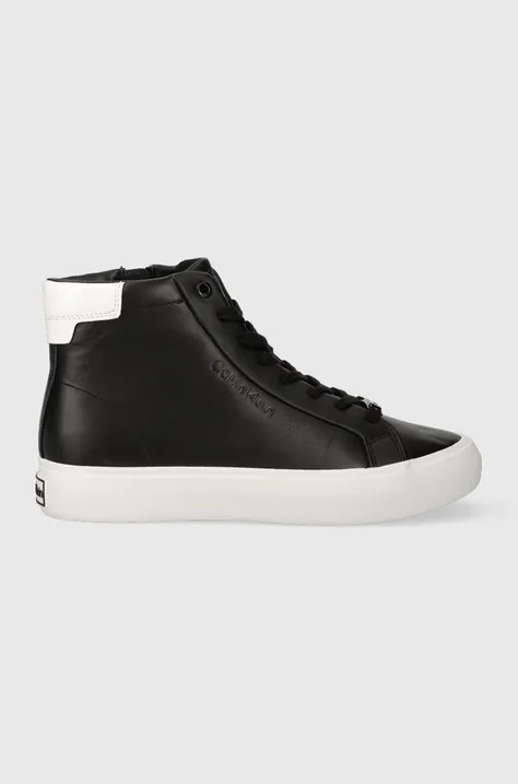 Πάνινα παπούτσια Calvin Klein VULC HIGH TOP χρώμα: μαύρο, HW0HW01679