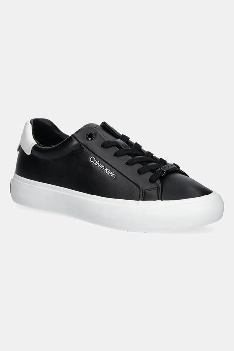 Calvin Klein sneakers din piele VULC LACE UP culoarea negru, HW0HW01681