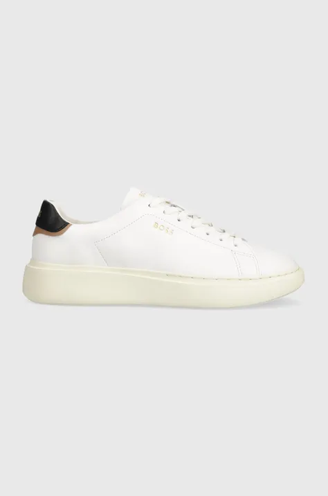 Δερμάτινα αθλητικά παπούτσια BOSS Amber χρώμα: άσπρο, 50511113 F350511113