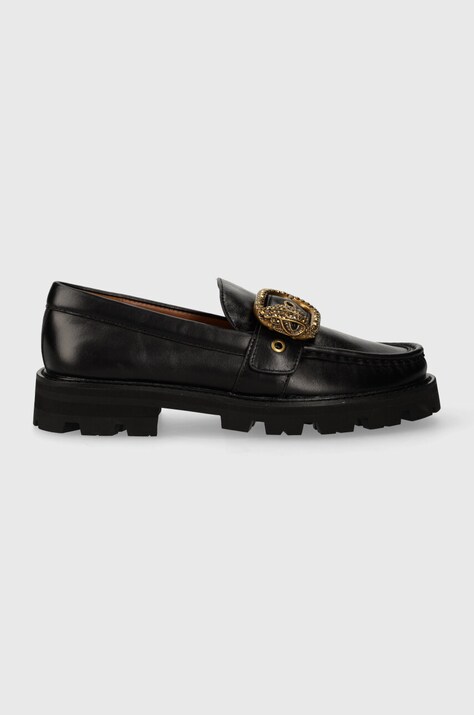 Kožené mokasíny Kurt Geiger London Mayfair Chunky dámské, černá barva, na platformě, 573000109