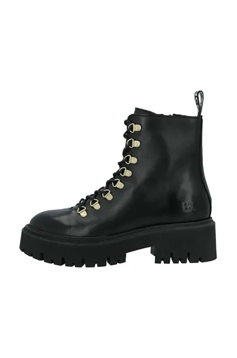 Kožené členkové topánky Bianco BIAGARBI dámske, čierna farba, na platforme, 11300021