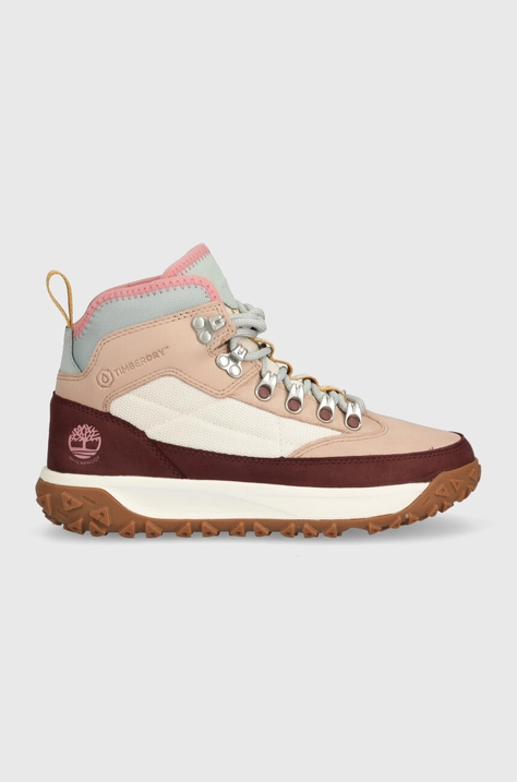 Timberland buty GS Motion6 Mid F/L WP damskie kolor beżowy na płaskim obcasie TB0A2MVHDR11