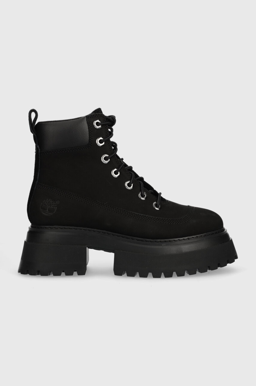 Čizme Timberland Sky 6In LaceUp za žene, boja: crna, ravni potplat, TB0A428J0011