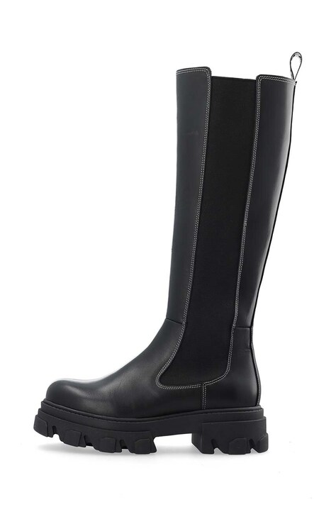 Шкіряні чоботи Bianco BIAGINNY жіночі колір чорний на плоскому ходу 11300025