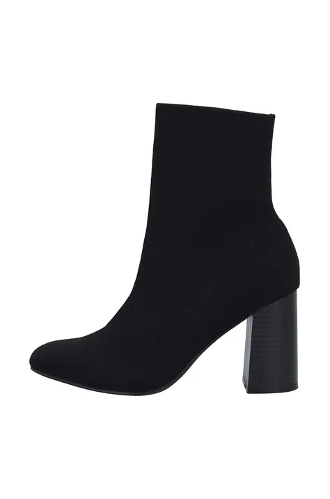 Členkové topánky Bianco BIAELLIE dámske, čierna farba, na podpätku, 26.49910