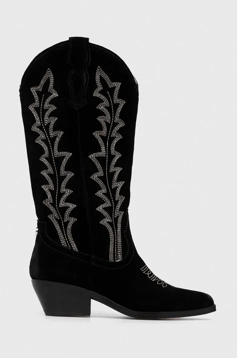 Καουμπόικες μπότες Steve Madden Wildcard γυναικείες, χρώμα: μαύρο, SM11002715