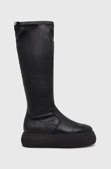 Čizme Steve Madden Heavenly za žene, boja: crna, s platformom, sa srednje toplom podstavom, SM11002725
