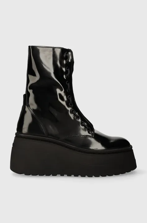 Členkové topánky Steve Madden Pearl dámske, čierna farba, na platforme, SM11002759