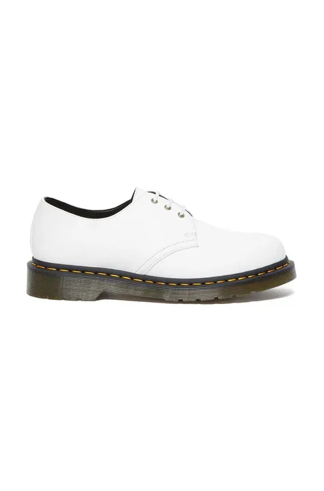 Dr. Martens pantofi DM27214113 Vegan 1461 femei, culoarea alb, cu toc plat