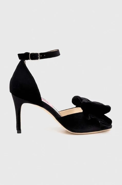 Sandály Custommade Marita Velvet černá barva, 998620031