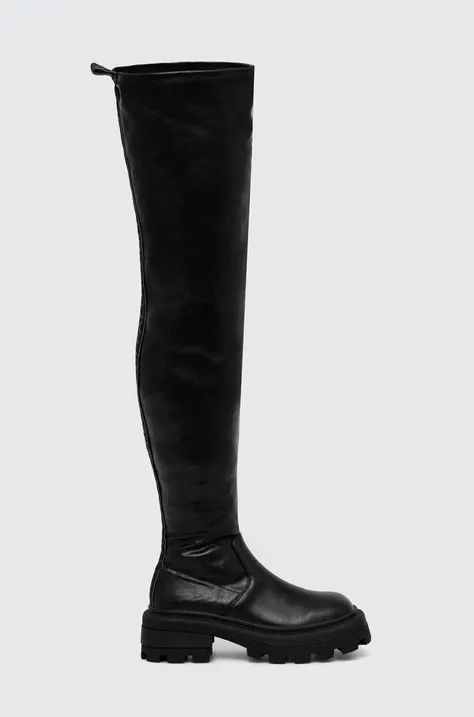 Čizme Buffalo Nabu Over za žene, boja: crna, s platformom, 1622347
