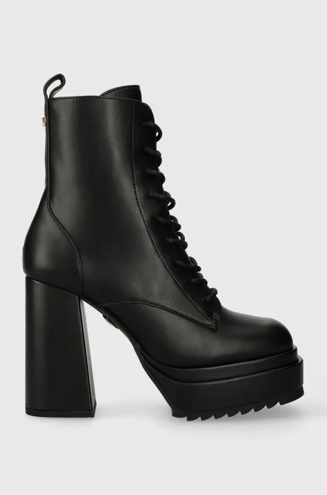 Gležnarji Buffalo May W Lace Up Boot ženski, črna barva, 1220029