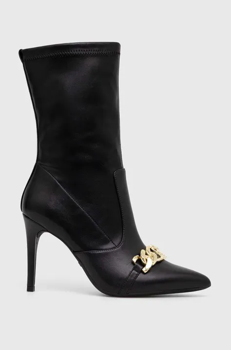 Členkové topánky Liu Jo VICKIE 137 dámske, čierna farba, na vysokom podpätku, SF3141EX21522222