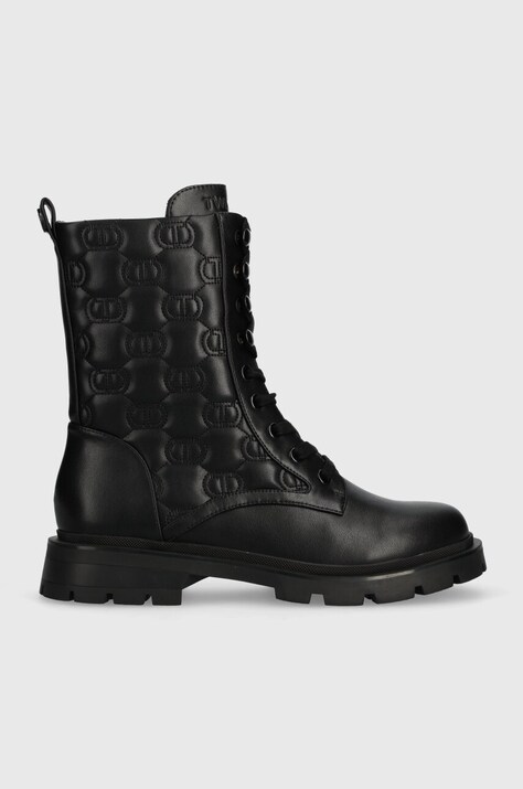 Nizki škornji Twinset ženski, črna barva, 232TCT04A