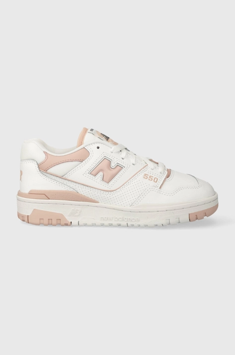 Kožené tenisky New Balance 550 biela farba, BBW550BP