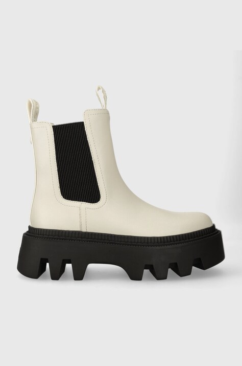 Buffalo cizme Flora Chelsea Lo femei, culoarea bej, cu platforma, 1622357