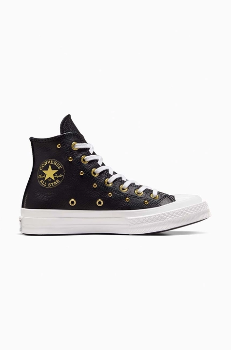 Kožené tenisky Converse Chuck 70 dámske, čierna farba, A06809C