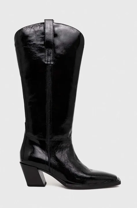 Шкіряні чоботи Vagabond Shoemakers ALINA жіночі колір чорний каблук блок 5321.060.20