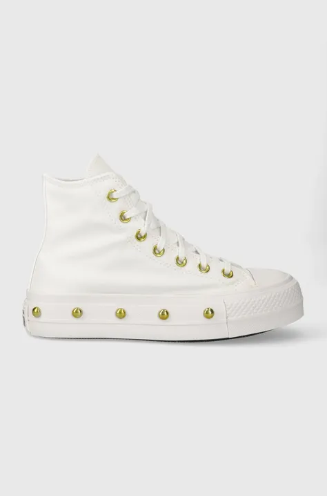 Πάνινα παπούτσια Converse Chuck Taylor All Star Lift χρώμα: άσπρο, A06787C