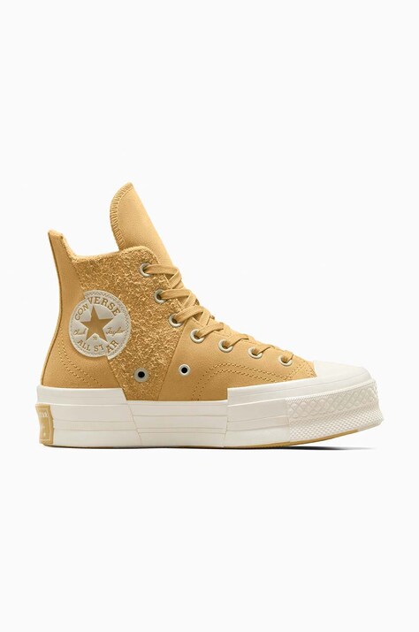 Converse teniși din piele întoarsă Chuck 70 Plus culoarea verde, A05503C