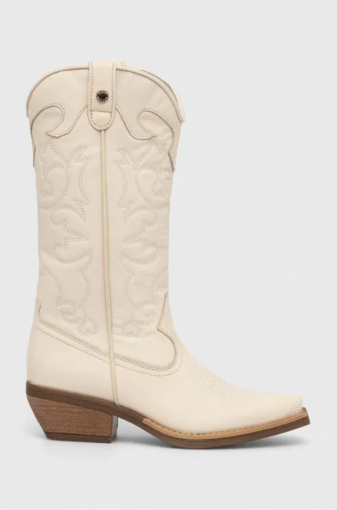 Westernové kožené boty Steve Madden Wishley dámské, béžová barva, na podpatku, SM11003071