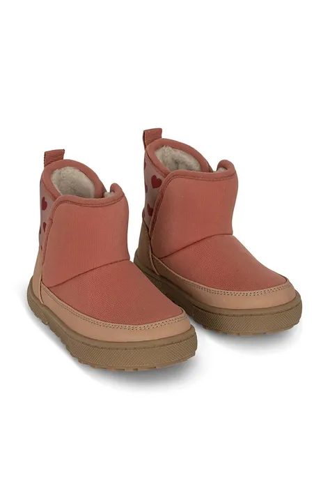 Дитячі зимові черевики Konges Sløjd колір рожевий