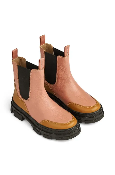 Детские кожаные ботинки Liewood цвет оранжевый
