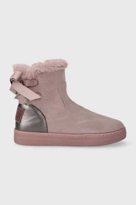 Garvalin buty zimowe zamszowe dziecięce kolor różowy