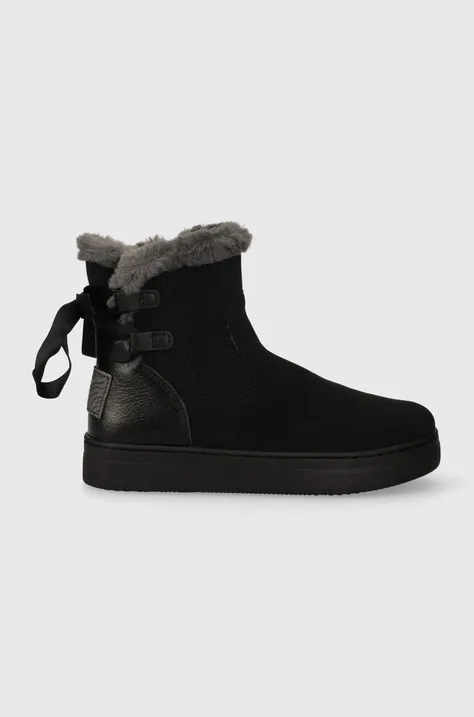 Dječje zimske cipele od brušene kože Garvalin boja: crna