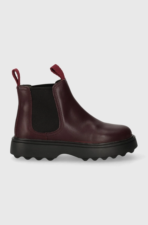 Camper cizme chelsea din piele pentru copii Norte Kids culoarea bordo