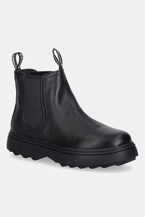 Camper cizme chelsea din piele pentru copii Norte Kids culoarea negru