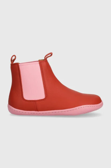 Παιδικές δερμάτινες μπότες τσέλσι Camper K900326 Peu Cami Kids χρώμα: κόκκινο