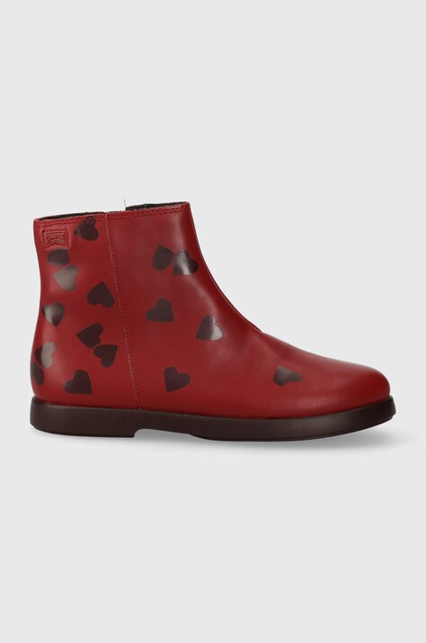 Camper ghete din piele pentru copii TWS Kids culoarea bordo